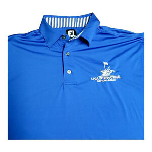 FJ FootJoy mens golf polo shirt LPGA Daytona Beach Size XL Royal Blue